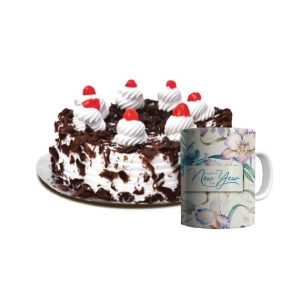 New Year Mug & Black Forest Cake