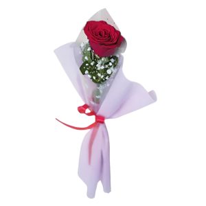 Single Red Rose Bouquet